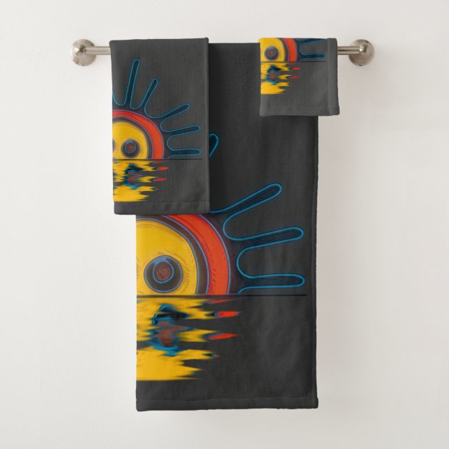 Conjunto De Toalhas Sol Taino Sunset  (Insitu)
