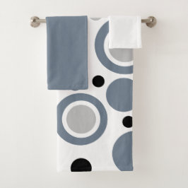 Conjunto De Toalhas Sólidos Geométricos Prata Branco Cinza Ardósia