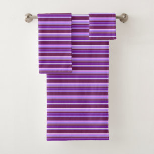 Conjunto De Toalhas Sombras de listras roxas