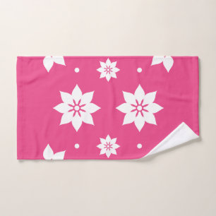 Conjunto De Toalhas Sombras do vermelho: Flores brancas cor-de-rosa