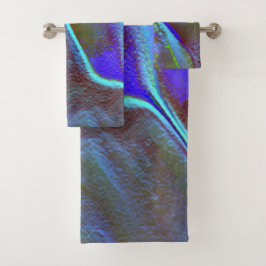 Conjunto De Toalhas Sombreado de satírico rochoso digital verde-cinzen