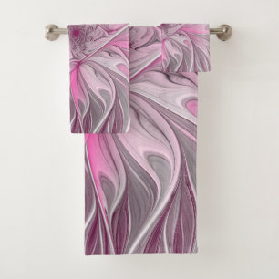Conjunto De Toalhas Sonho cor-de-rosa da flor do Fractal, teste padrã