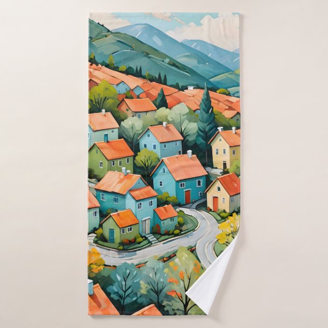 Conjunto De Toalhas Sonho da Vila Pastel (Toalha de Banho)