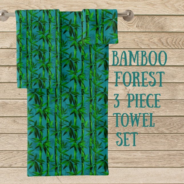 Conjunto De Toalhas Sonhos da Floresta Tropical de Bambu (Dreamy bath towel set)