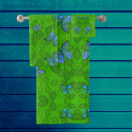 Conjunto De Toalhas Sonhos da Floresta Tropical Videiras Borboletas 