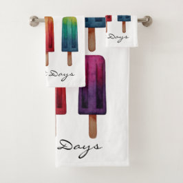 Conjunto De Toalhas Sorvetes de picolé de cor aquosa