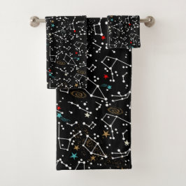 Conjunto De Toalhas Space Pattern Towel