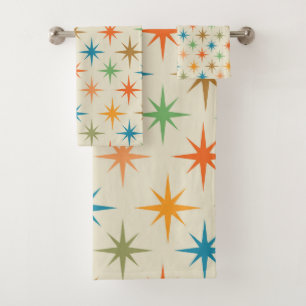 Conjunto De Toalhas starburst atômico colorido do meio século
