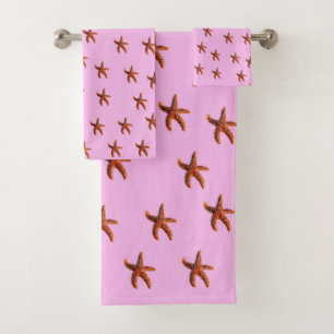 Conjunto De Toalhas Starfish ou estrela do mar do oceano a rosa