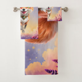 Conjunto De Toalhas Starlit Fox of the Moonlit Meadows. 