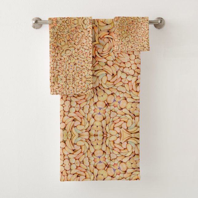 Conjunto De Toalhas Stone Beach Vintage Fractal Kaleidoscope (Insitu)