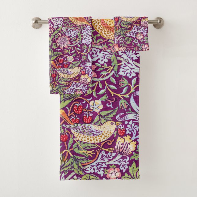 Conjunto De Toalhas Strawberry Thef Red, William Morris (Insitu)
