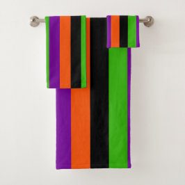Conjunto De Toalhas Stripes de Halloween em Cores Clássicas