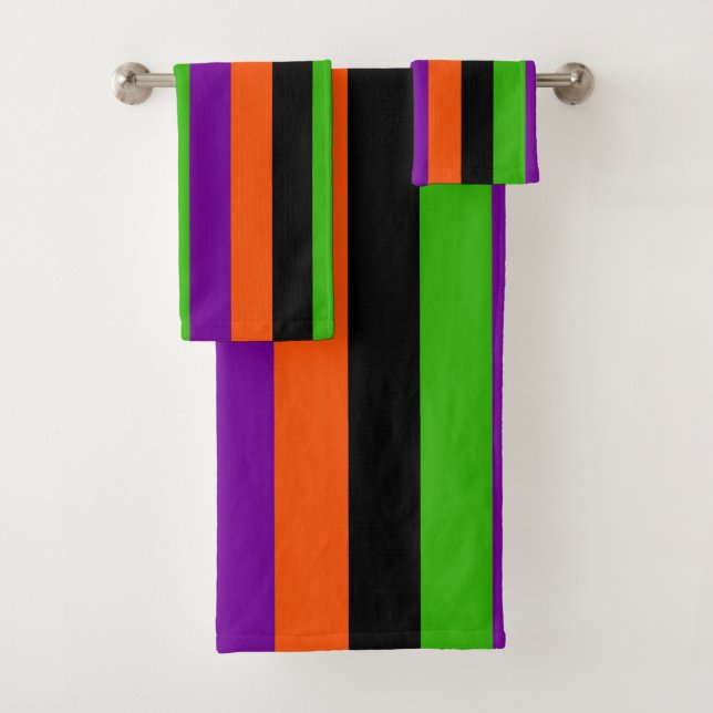 Conjunto De Toalhas Stripes de Halloween em Cores Clássicas (Insitu)