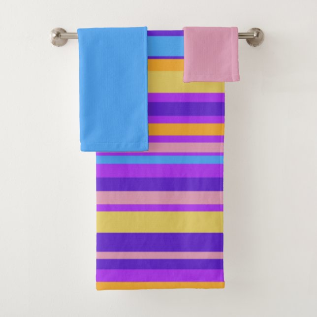 Conjunto De Toalhas Stripes Vibrantes (Insitu)