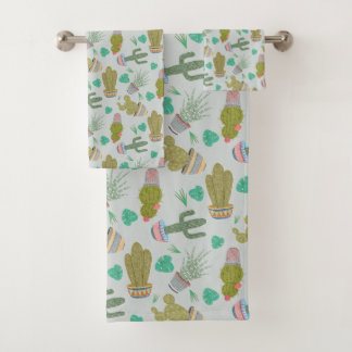 Conjunto De Toalhas Succulents Bath Towel Set