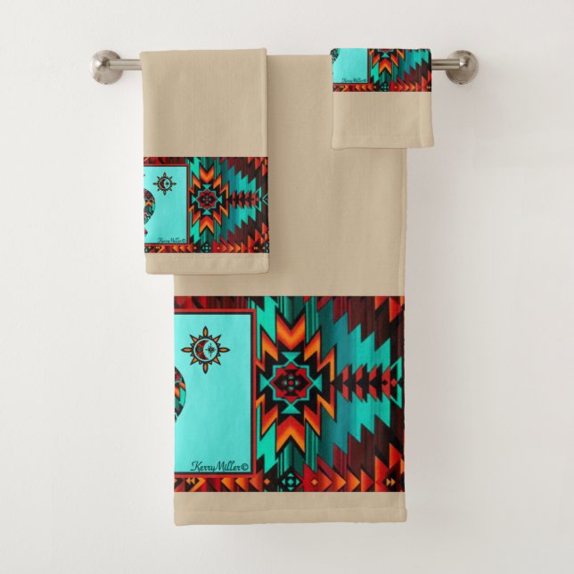 Conjunto De Toalhas Sudoeste de Kokopelli Bath Towel Set (Insitu)