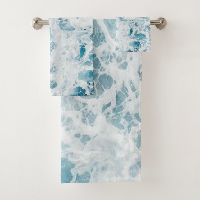 Conjunto De Toalhas Summer Blue Ocean Wave  (Insitu)