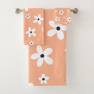 Conjunto De Toalhas Summer Boho White Daisy Flowers