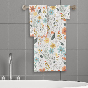 Conjunto De Toalhas Summer Wildflower & Swirls ID1064