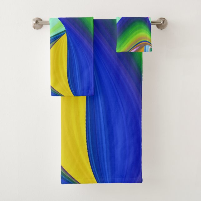 Conjunto De Toalhas Summerrainbow, Abstrato 3D Rainbowart (Insitu)