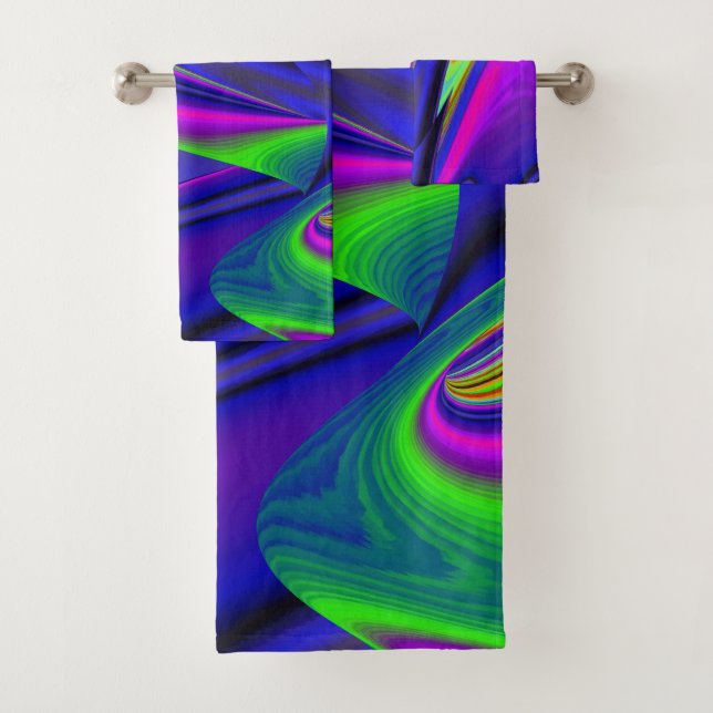 Conjunto De Toalhas Summerrainbow, Abstrato 3D Rainbowart (Insitu)