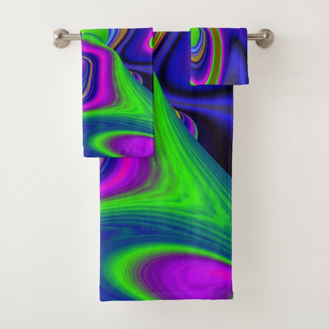 Conjunto De Toalhas Summerrainbow, Abstrato 3D Rainbowart (Insitu)