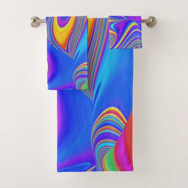 Conjunto De Toalhas Summersense, Abstrato 3D Rainbowart (Insitu)