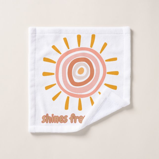 Conjunto De Toalhas Sun Boho Art: "Shine from within" quote for self-e (Pano de lavar)