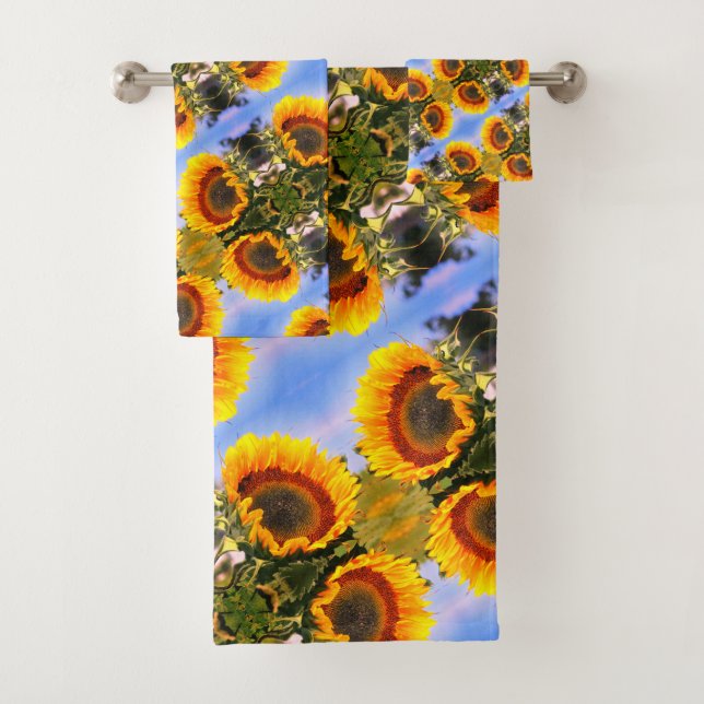 Conjunto De Toalhas Sunflower In Sunshine Abstrato Art Patterno (Insitu)