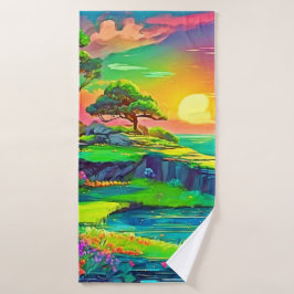 Conjunto De Toalhas Sunset Cliff Paradise Art