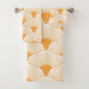 Conjunto De Toalhas Sunset, laranja tonal, textura concreta