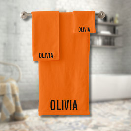 Conjunto De Toalhas Sunset Orange Modern Name | Tendência minimalista