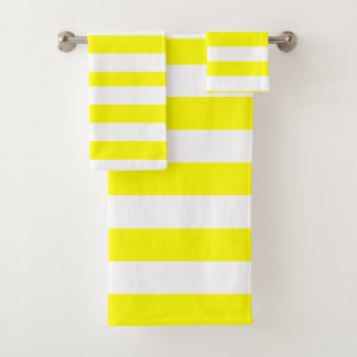 Conjunto De Toalhas Sunshine Yellow and White Striped Print