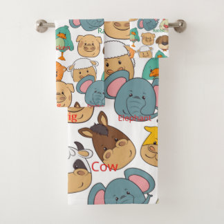 Conjunto De Toalhas Super fofo safari fazendas bebês brancos