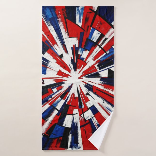 Conjunto De Toalhas Supernova Pop – Explosão Geométrica Abstrata (Toalha de Banho)