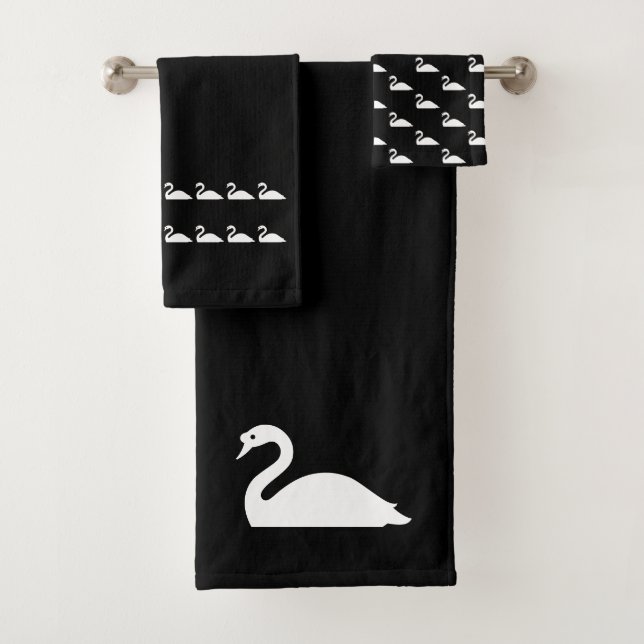 Conjunto De Toalhas Swane Bath Black and white tower (Insitu)