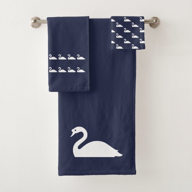 Conjunto de toalhas Swane BathOcean azul e branco (Insitu)