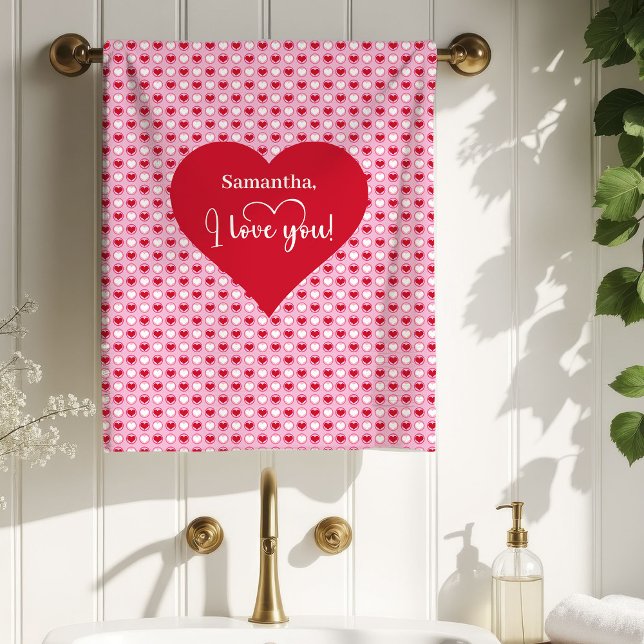 Conjunto De Toalhas Sweetheart Hearts Personalized Valentine Bath Towe (Sweetheart Hearts Personalized Valentine Bath Towel)