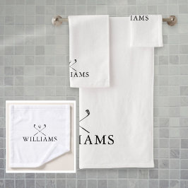 Conjunto De Toalhas Tacos de Nome Personalizado Elegantes para Golfe