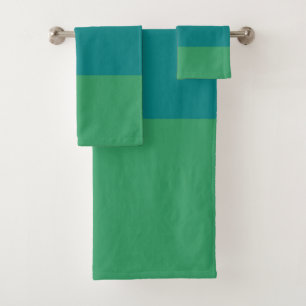 Conjunto De Toalhas Tanager Turquoise, Teal Blue e Kelly Green Horiz