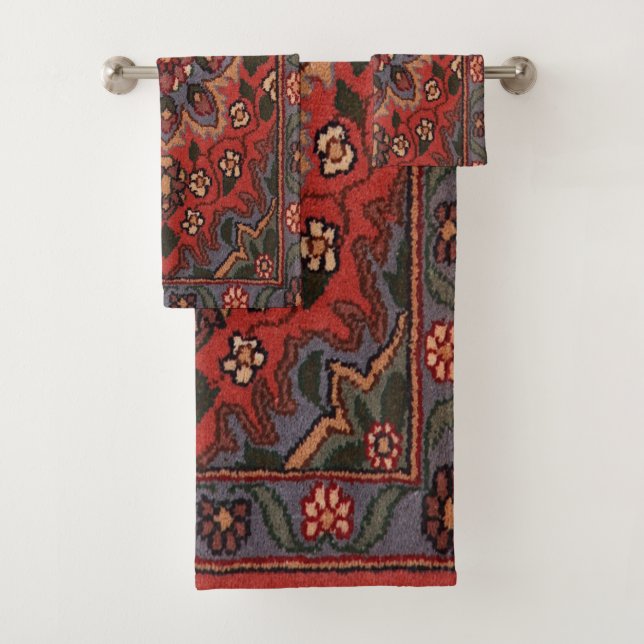 Conjunto De Toalhas Tapete Floral Antigo Persa Turco (Insitu)