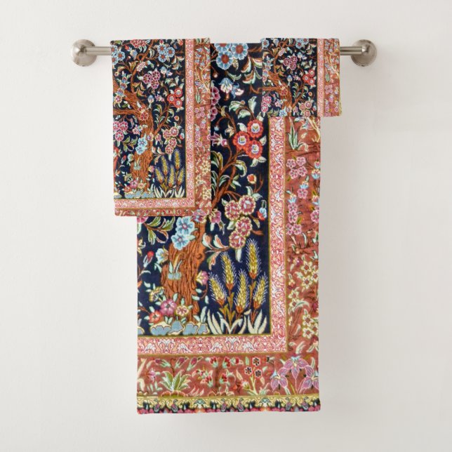 Conjunto De Toalhas Tapete Persa Floral Oriental (Insitu)