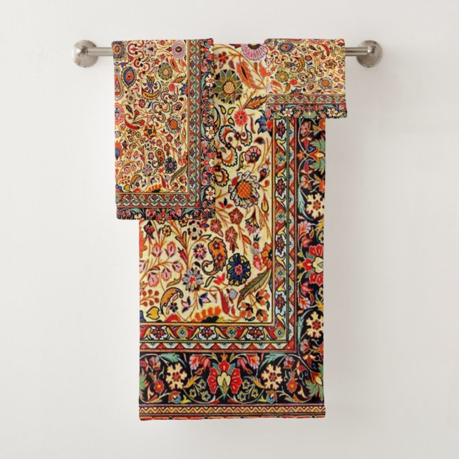 Conjunto De Toalhas Tapete Turco Persa Antigo (Insitu)