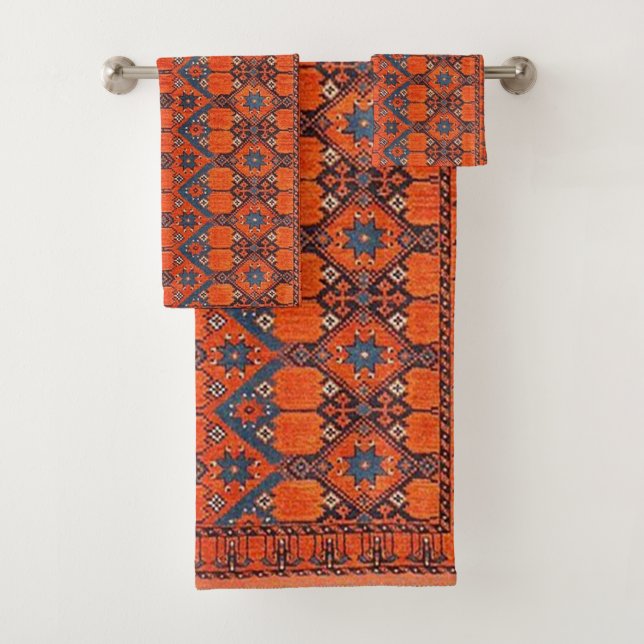 Conjunto De Toalhas Tapete Turco Persa Oriental (Insitu)
