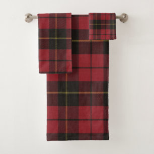 Conjunto De Toalhas Tartan resistido vermelho de Wallace