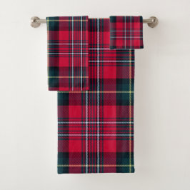 Conjunto De Toalhas Tartan vermelho