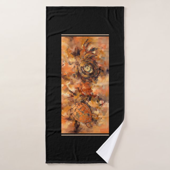Conjunto De Toalhas Tartarugas Abstratas (Toalha de Banho)