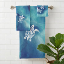 Tartarugas Brancas em Aquarela de Oceano Azul Cost