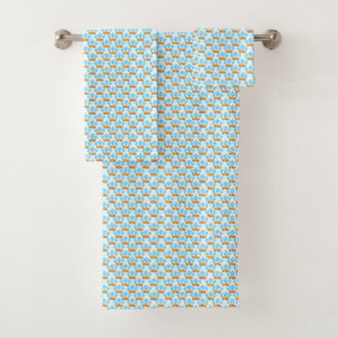 Conjunto De Toalhas Tartarugas do Mar Verde Tribais de Ilhas Azuis Cla